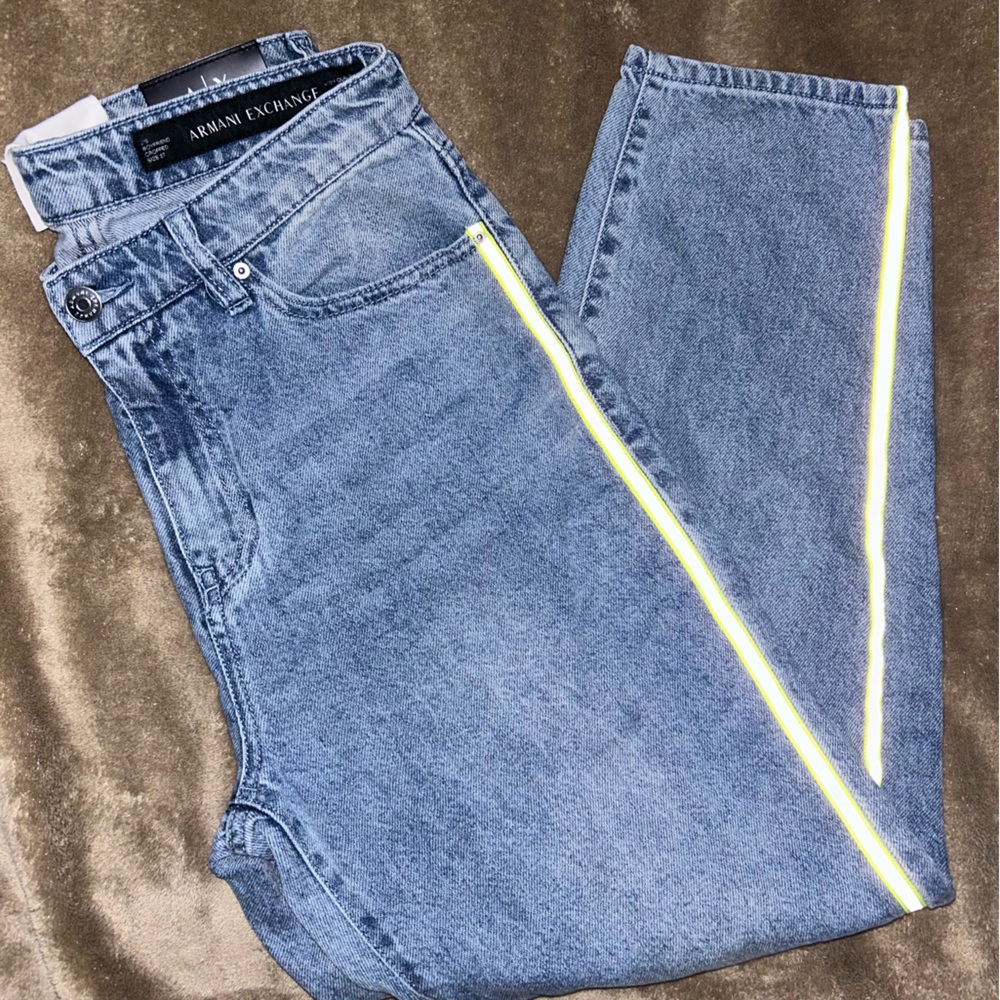 Armani Exchange mid rise boyfriend jeans